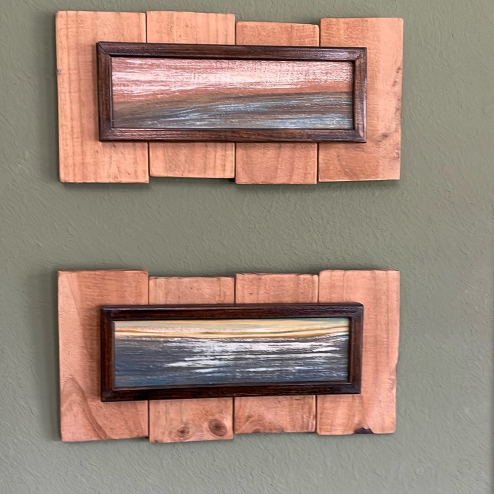 Original Hand Painted Beach Pair by Hance Clay of St. Petersburg